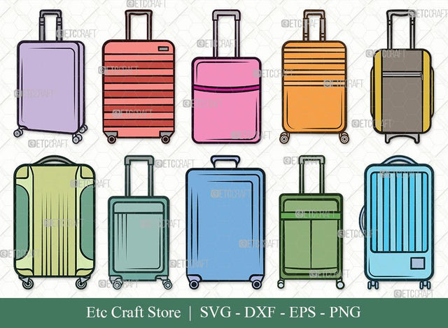 Luggage Clipart SVG Cut File | Suitcase Svg | Travel Bag Svg | Baggage Svg | Travel Svg | Travelling Bag Svg | Luggage Svg Bundle SVG ETC Craft 