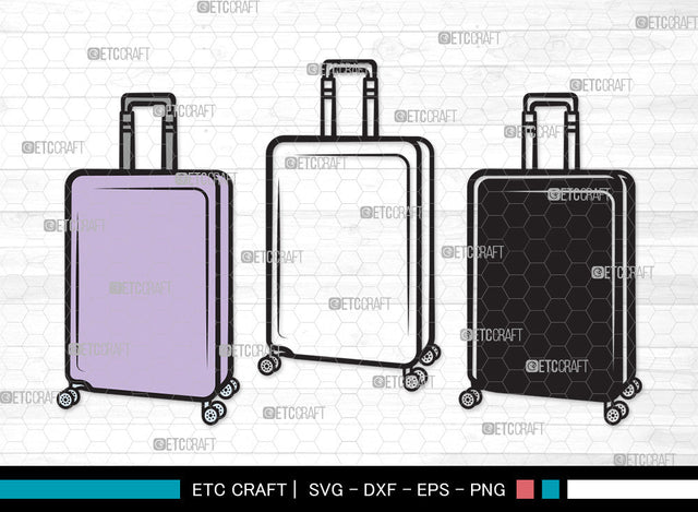 Luggage Clipart SVG, Suitcase Svg, Travel Bag Svg, Baggage Svg, Travel Svg, Travelling Bag Svg, Luggage Clipart SVG ETC Craft 