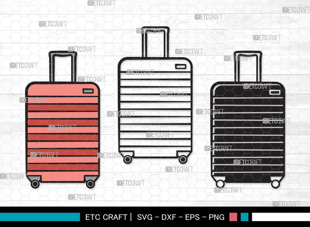 Luggage Clipart SVG, Suitcase Svg, Travel Bag Svg, Baggage Svg, Travel Svg, Travelling Bag Svg, Luggage Clipart SVG ETC Craft 