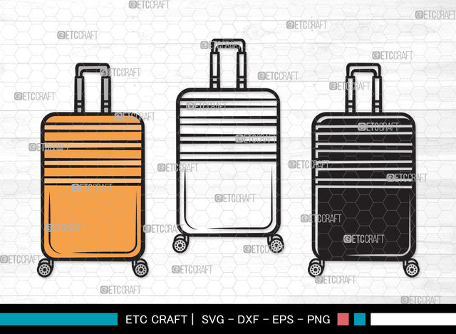 Luggage Clipart SVG, Suitcase Svg, Travel Bag Svg, Baggage Svg, Travel Svg, Travelling Bag Svg, Luggage Clipart SVG ETC Craft 