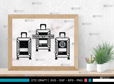 Luggage Monogram, Luggage Silhouette, Luggage SVG Cut Files, Suitcase Svg, Travel Bag Silhouette Svg, SB00077 SVG ETC Craft 