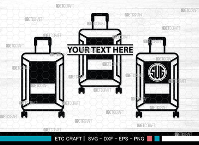 Luggage Monogram, Luggage Silhouette, Luggage SVG Cut Files, Suitcase Svg, Travel Bag Silhouette Svg, SB00077 SVG ETC Craft 