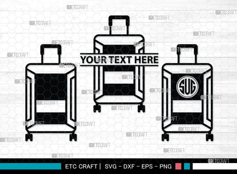 Luggage Monogram, Luggage Silhouette, Luggage SVG Cut Files, Suitcase Svg, Travel Bag Silhouette Svg, SB00077 SVG ETC Craft 