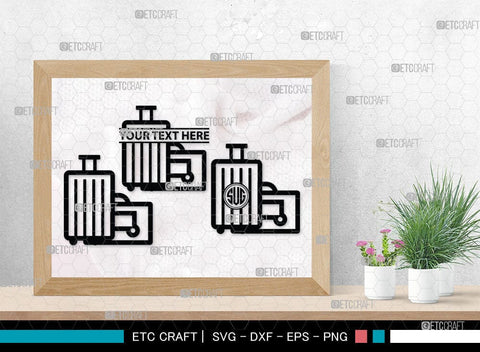Luggage Monogram, Luggage Silhouette, Luggage SVG Cut Files, Suitcase Svg, Travel Bag Silhouette Svg, SB00077 SVG ETC Craft 