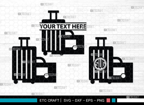 Luggage Monogram, Luggage Silhouette, Luggage SVG Cut Files, Suitcase Svg, Travel Bag Silhouette Svg, SB00077 SVG ETC Craft 