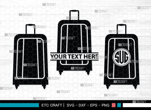 Luggage Monogram, Luggage Silhouette, Luggage SVG Cut Files, Suitcase Svg, Travel Bag Silhouette Svg, SB00077 SVG ETC Craft 
