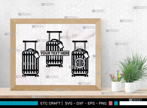 Luggage Monogram, Luggage Silhouette, Luggage SVG Cut Files, Suitcase Svg, Travel Bag Silhouette Svg, SB00077 SVG ETC Craft 