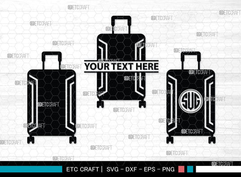 Luggage Monogram, Luggage Silhouette, Luggage SVG Cut Files, Suitcase Svg, Travel Bag Silhouette Svg, SB00077 SVG ETC Craft 