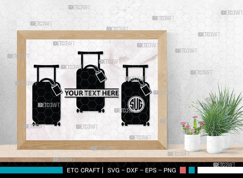 Luggage Monogram, Luggage Silhouette, Luggage SVG Cut Files, Suitcase Svg, Travel Bag Silhouette Svg, SB00077 SVG ETC Craft 