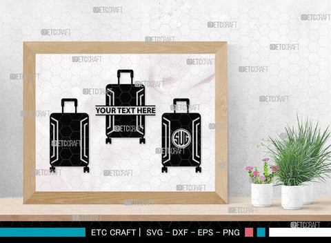 Luggage Monogram, Luggage Silhouette, Luggage SVG Cut Files, Suitcase Svg, Travel Bag Silhouette Svg, SB00077 SVG ETC Craft 