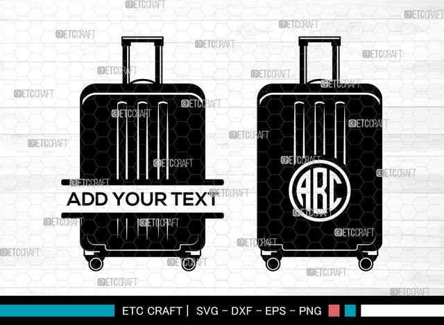 Luggage Monogram SVG, Suitcase Svg, Baggage Svg, Travel Svg, Circle Monogram Svg SVG ETC Craft 