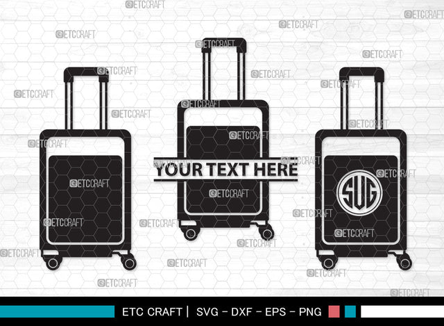 Luggage Monogram SVG, Suitcase Svg, Travel Bag Svg, Baggage Svg, Travel Svg, Travelling Bag Svg, Luggage Monogram SVG ETC Craft 