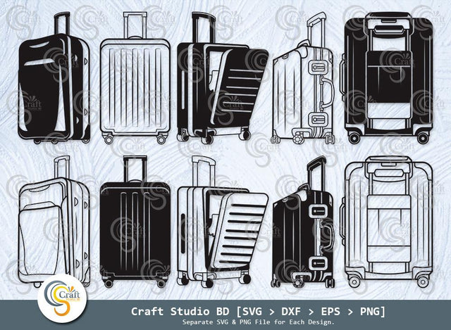 Luggage Silhouette, Suitcase Svg, Baggage Svg, Travel Svg, Luggage Svg Bundle SVG ETC Craft 