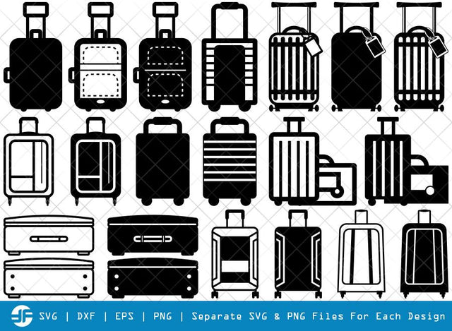 Luggage SVG Cut Files | Travel Bag Silhouette Bundle | Suitcase Svg | Vacation Svg SVG ETC Craft 