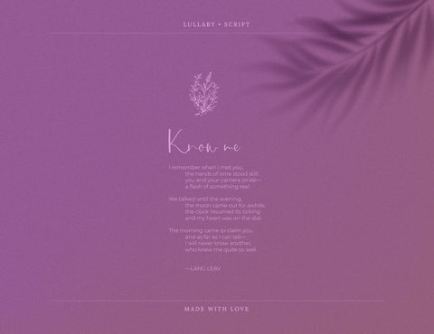 Lullaby Tint Script Font Font inferno.studio3 