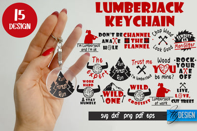 Lumberjack Keychain SVG Bundle | Funny Key Keychain Svg SVG Fly Design 
