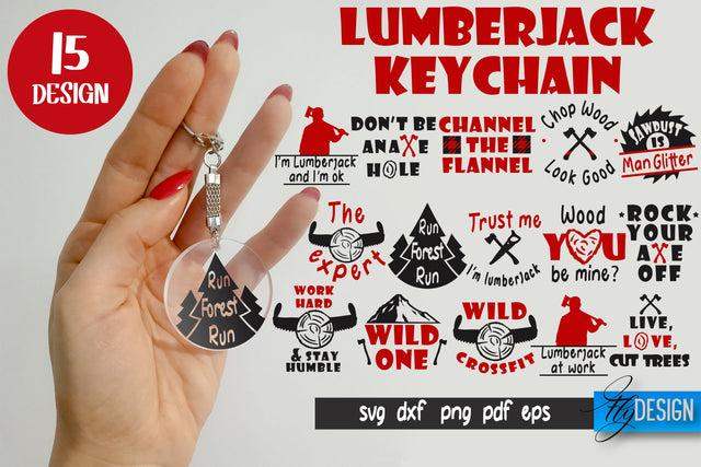 Lumberjack Keychain SVG Bundle | Funny Key Keychain Svg SVG Fly Design 