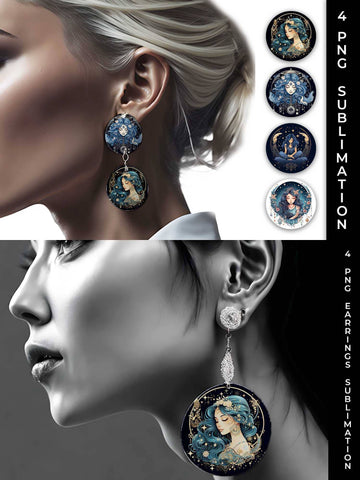 Luna Boho Goddess - Enchanting Earrings Sublimation Bundle Sublimation Sintegra 