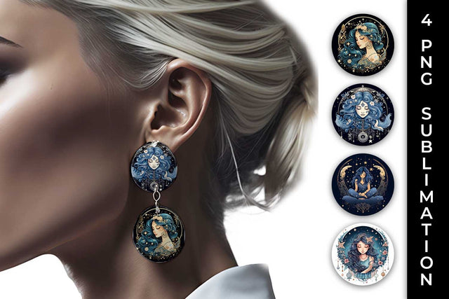 Luna Boho Goddess - Enchanting Earrings Sublimation Bundle Sublimation Sintegra 