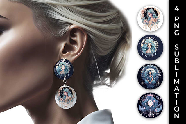 Luna Boho Goddess - Enchanting Earrings Sublimation Pastel Sublimation Sintegra 