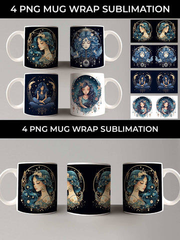 Luna Boho Goddess - Enchanting Mug Wrap Sublimation Bundle Sublimation Sintegra 