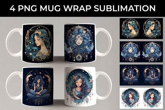 Luna Boho Goddess - Enchanting Mug Wrap Sublimation Bundle Sublimation Sintegra 