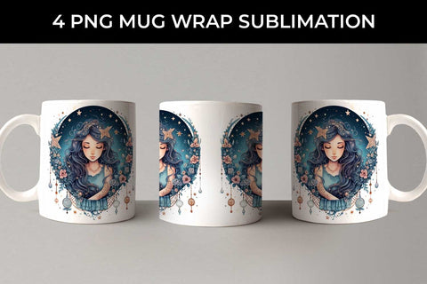 Luna Boho Goddess - Enchanting Mug Wrap Sublimation Bundle Sublimation Sintegra 