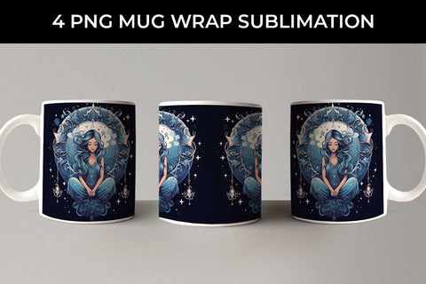 Luna Boho Goddess - Enchanting Mug Wrap Sublimation Pastel Sublimation Sintegra 