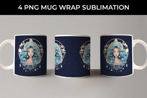 Luna Boho Goddess - Enchanting Mug Wrap Sublimation Pastel Sublimation Sintegra 