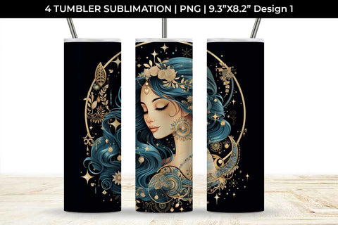 Luna Boho Goddess - Enchanting Tumbler Wrap Bundle Sublimation Sintegra 