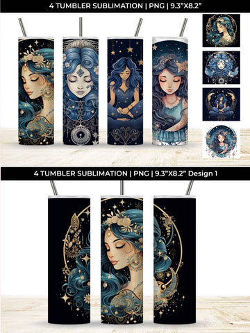 Luna Boho Goddess - Enchanting Tumbler Wrap Bundle Sublimation Sintegra 