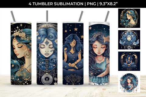 Luna Boho Goddess - Enchanting Tumbler Wrap Bundle Sublimation Sintegra 