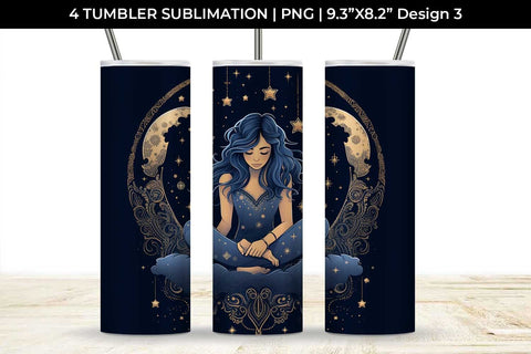 Luna Boho Goddess - Enchanting Tumbler Wrap Bundle Sublimation Sintegra 