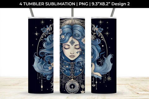 Luna Boho Goddess - Enchanting Tumbler Wrap Bundle Sublimation Sintegra 