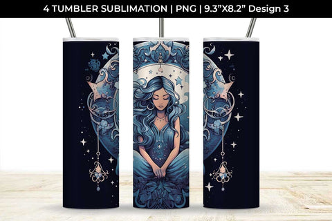 Luna Boho Goddess - Enchanting Tumbler Wrap Pastel Sublimation Sintegra 