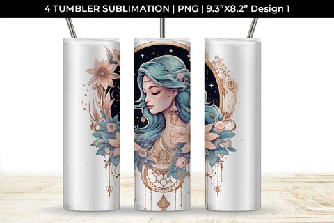 Luna Boho Goddess - Enchanting Tumbler Wrap Pastel Sublimation Sintegra 