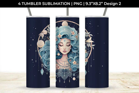 Luna Boho Goddess - Enchanting Tumbler Wrap Pastel Sublimation Sintegra 