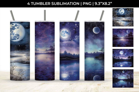 Lunar Elegance Tumbler: Moon Phases, Night Serenade, Celestial Beauty Sublimation Sintegra 