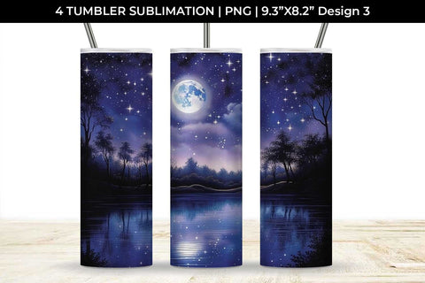 Lunar Elegance Tumbler: Moon Phases, Night Serenade, Celestial Beauty Sublimation Sintegra 
