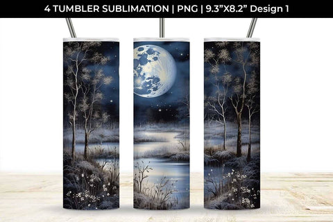 Lunar Elegance Tumbler: Moon Phases, Night Serenade, Celestial Beauty Sublimation Sintegra 