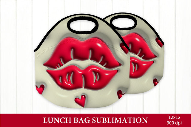 Lunch Bag Sublimation PNG. Lips Lunch Bag PNG Sublimation Olga Terlyanskaya 