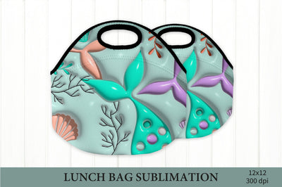 Lunch Bag Sublimation PNG. Mermaid Lunch Bag PNG Sublimation Olga Terlyanskaya 