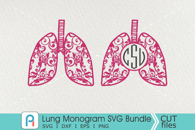 Lung Monogram Svg, Lung Svg, Lung Clipart SVG Pinoyart Kreatib 