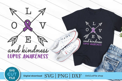 Lupus awareness svg with arrows and ribbon SVG SVG Cut File 