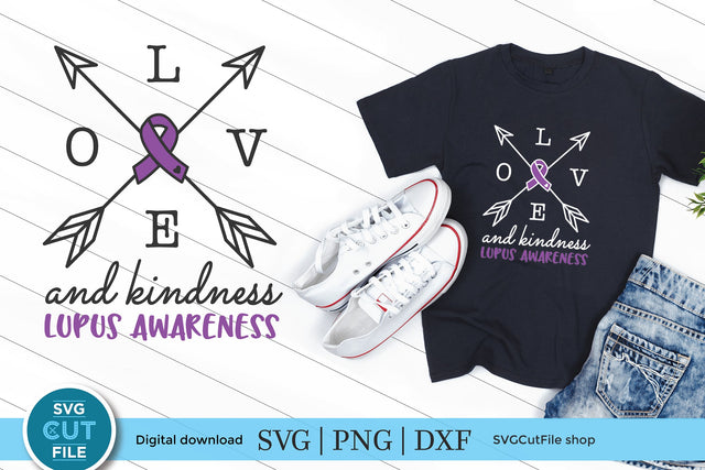 Lupus awareness svg with arrows and ribbon SVG SVG Cut File 