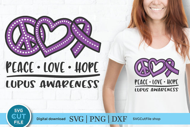 Lupus svg-peace love hope SVG SVG Cut File 