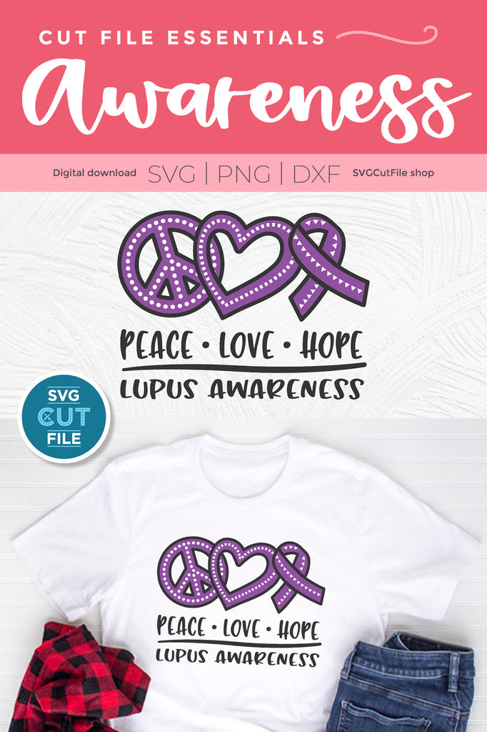 Lupus svg-peace love hope - So Fontsy