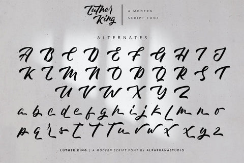 Luther King - Modern Script Font Font Alpaprana Studio 