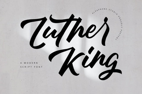 Luther King - Modern Script Font Font Alpaprana Studio 