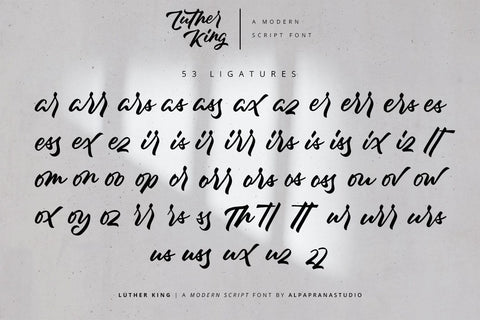 Luther King - Modern Script Font Font Alpaprana Studio 